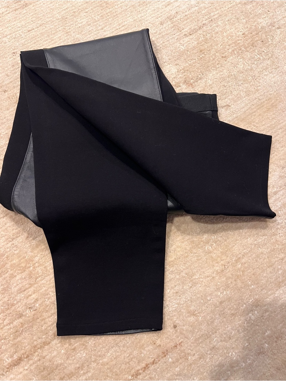 Eileen Fisher Black Leather Stretch Leggings - Picture 6 of 6